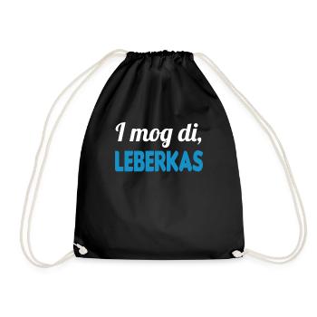 Leberkäs Leberkäse Leberkas Zefix Geschenk - Turnbeutel - Schwarz - Vorne