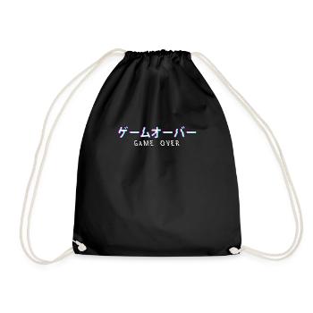 Game Over Vaporwave Aesthetic Japanese Text - Drawstring Bag - black - Front