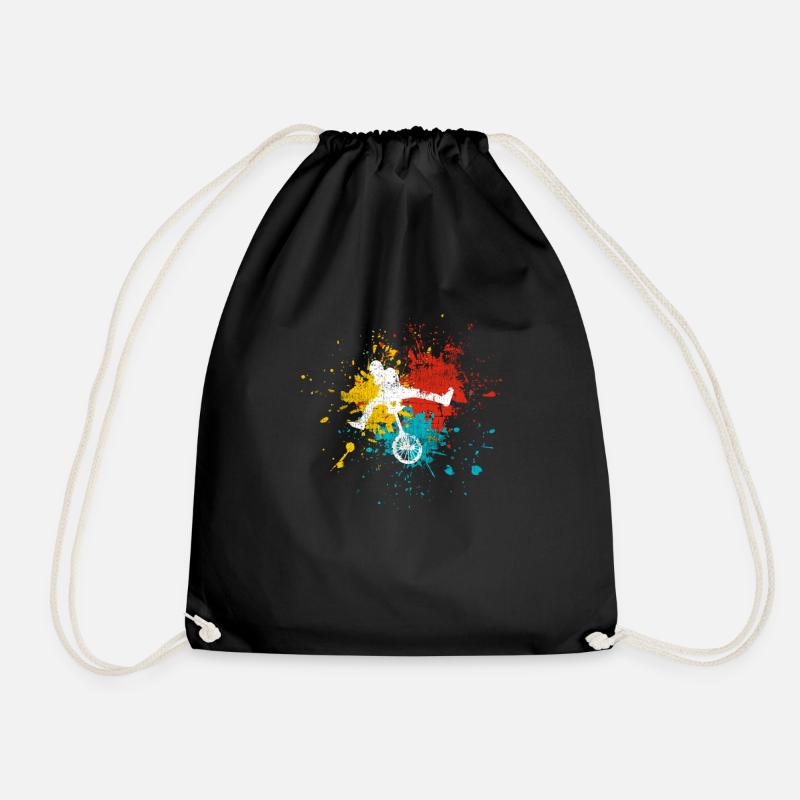 unicycle - Drawstring Bag - black