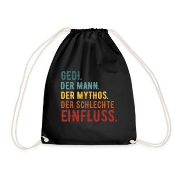 Gedi Firmgedi Taufgedi Geschenk - Turnbeutel - Schwarz - Vorne