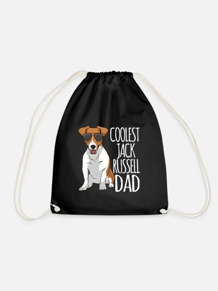 Coolest Jack Russel Dad Jack Russell Terrier - Drawstring Bag - black