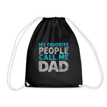 Daddy Father's Day - Drawstring Bag - black - Front