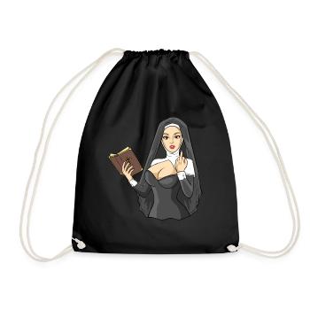 Girl Power PWR Pin Up Tattoo Rockabilly - Turnbeutel - Schwarz - Vorne