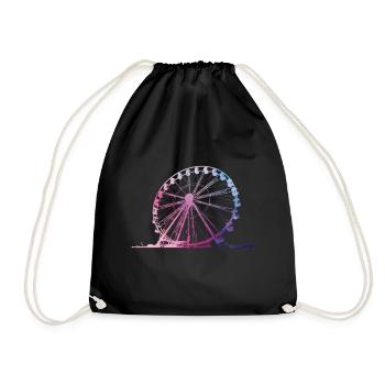 Showman ferris wheel fun fair funfair - Drawstring Bag - black - Front
