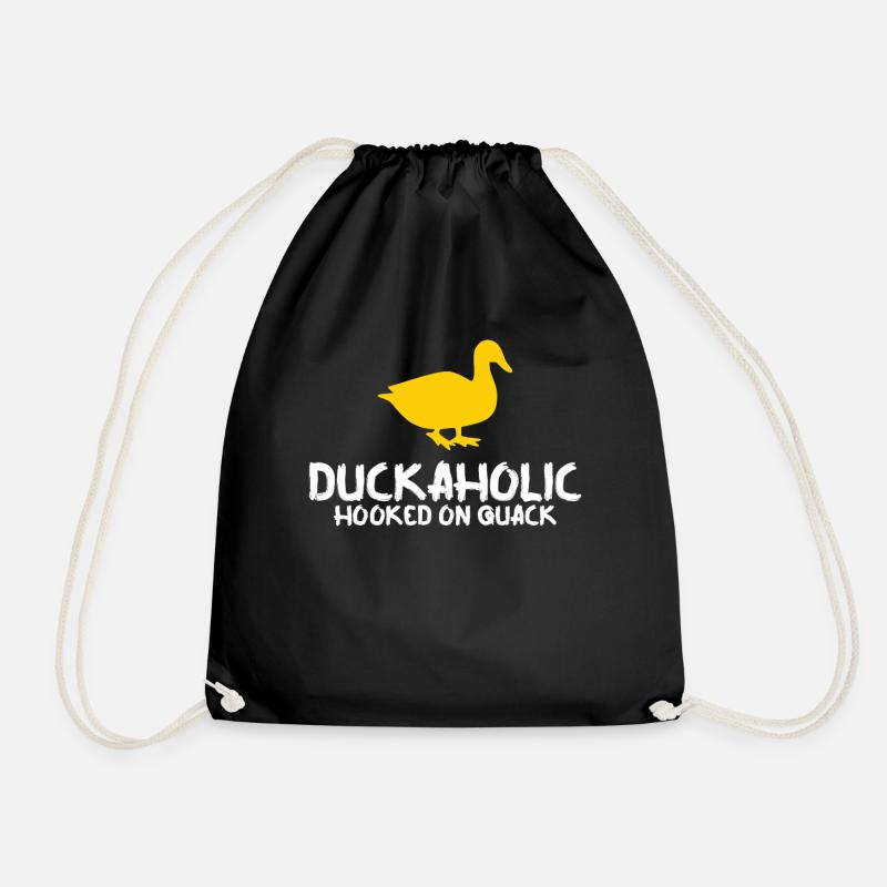 Duck rubber duck breeding ducks - Drawstring Bag - black