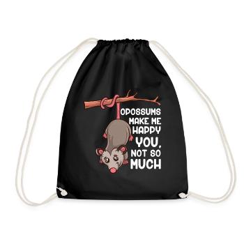 Les opossums me font heureux Opossum doux - Sac de sport léger - noir - Devant