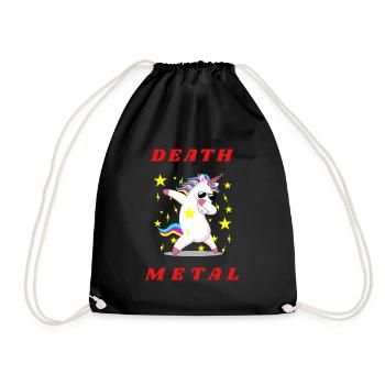 Funny Heavy Metal Unicorn For Women - Drawstring Bag - black - Front