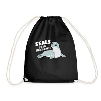 Les phoques sont mes animaux préférés Doux Phoque - Sac de sport léger - noir - Devant