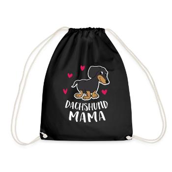Dachshund Mama Geschenk für Mama von Dachshund - Turnbeutel - Schwarz - Vorne