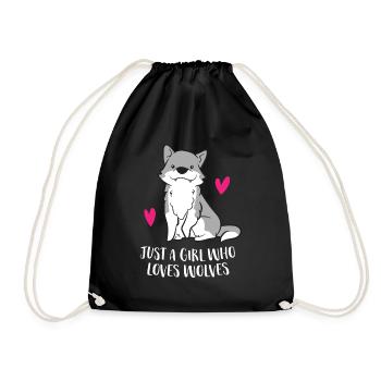 Juste une fille qui aime les loups - Sac de sport léger - noir - Devant