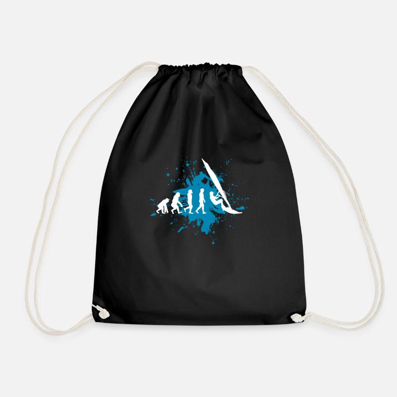 Windsurfen Surfer - Turnbeutel - Schwarz