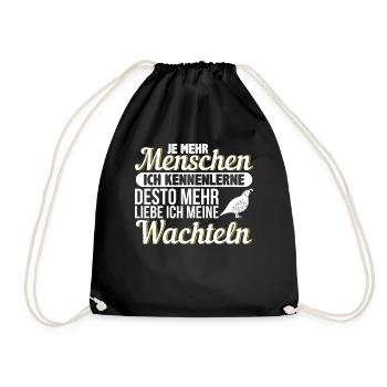 Wachtel - Turnbeutel - Schwarz - Vorne