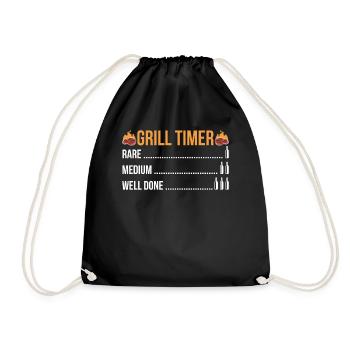 grilling - Drawstring Bag - black - Front