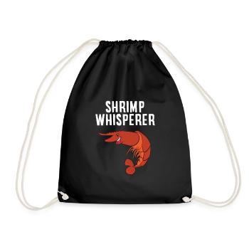 Garnelen Flüsterer Meeresfrüchte Liebe Shrimps - Turnbeutel - Schwarz - Vorne