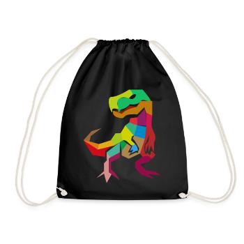 Abstrakter T-Rex trex tyrannosaurus Geschenkidee - Turnbeutel - Schwarz - Vorne