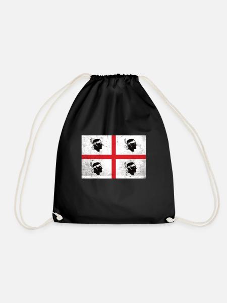 Sardinia Flag - Drawstring Bag - black
