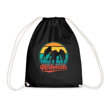 Mothman with moth - Drawstring Bag - black - Front