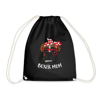 Funny Boxer Mom Cute Boxer Mama Lover Boxer Dogs - Drawstring Bag - black - Front