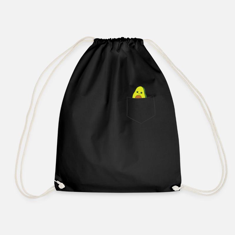 Avocado in der Tasche Vegan Avocado - Turnbeutel - Schwarz