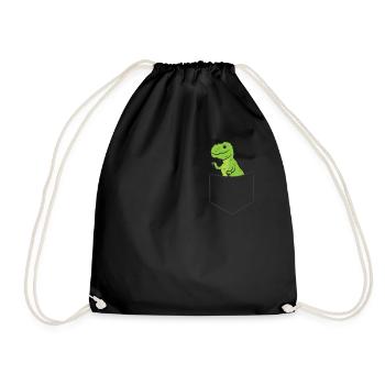 Lustiger Dinosaurier in der Tasche Dinosaurier - Turnbeutel - Schwarz - Vorne