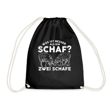 Landwirtschaft Schafe Schaf Geschenk - Turnbeutel - Schwarz - Vorne