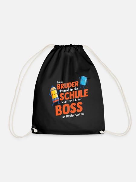 Kinder Kinder Geschenk zur Einschulung Geschwister - Turnbeutel - Schwarz