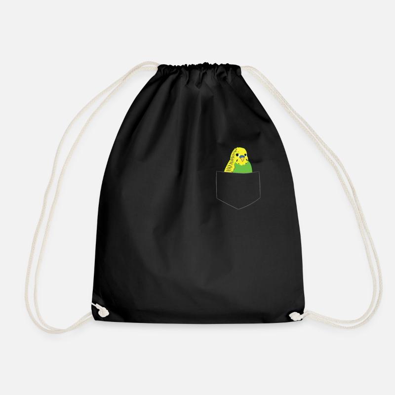 Lustiger Wellensittich Vogel In Tasche - Turnbeutel - Schwarz