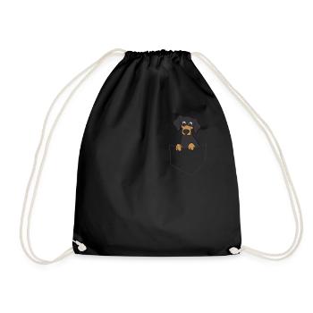 Süßer Dachshund In Tasche - Turnbeutel - Schwarz - Vorne
