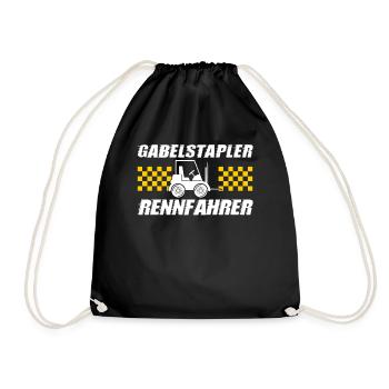 Lagerlogistik Gabelstapler Hubwagen Stapler - Turnbeutel - Schwarz - Vorne