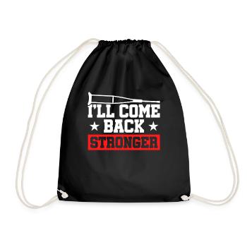 Sports Injury Cruciate Ligament Crutches Knee Gift - Drawstring Bag - black - Front