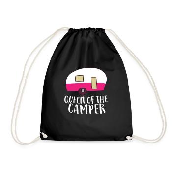 Funny Camping Queen Of The Camper RV Camper Mom - Drawstring Bag - black - Front