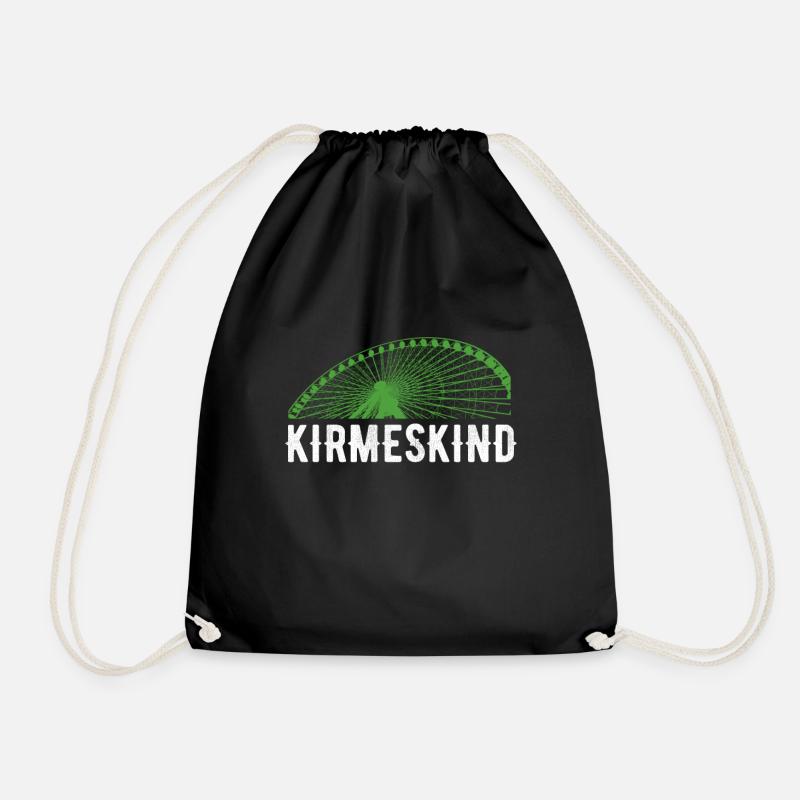 Jahrmarkt Kirmes Kirmeskind Rummelplatz Riesenrad - Turnbeutel - Schwarz