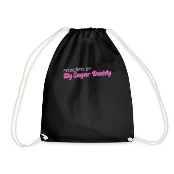 Powered By My Sugar Daddy BDSM DDLG Geschenk - Turnbeutel - Schwarz - Vorne
