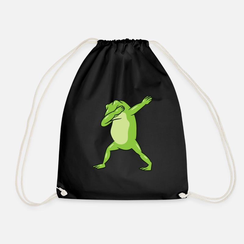 Cute Dabbing Frog Funny Frog Dab Funny Frog - Drawstring Bag - black