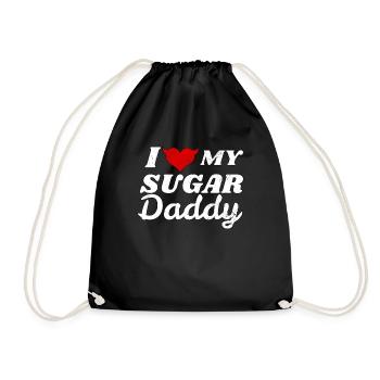 I Love My Sugar Daddy I Daddys Little Girl - Turnbeutel - Schwarz - Vorne