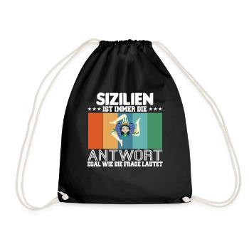 Sizilien Palermo Italy Sicilian - Turnbeutel - Schwarz - Vorne