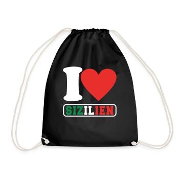 Italy Sizilien Sicilian Palermo - Turnbeutel - Schwarz - Vorne