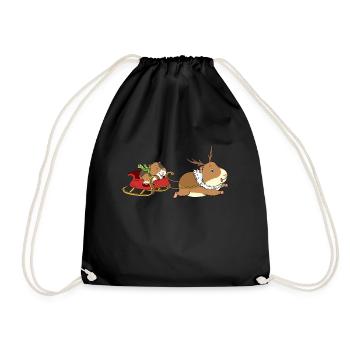 Renne de traîneau de Noël cochon d'Inde - Sac de sport léger - noir - Devant