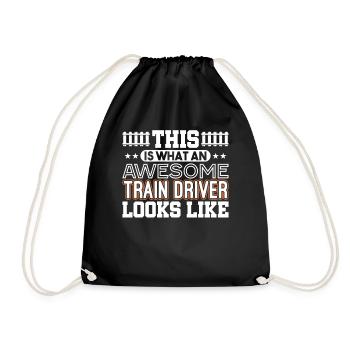 Conducteur de train - Sac de sport léger - noir - Devant