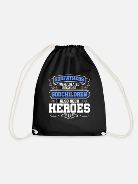 Baptism Godfather Godfather Godfather - Drawstring Bag - black