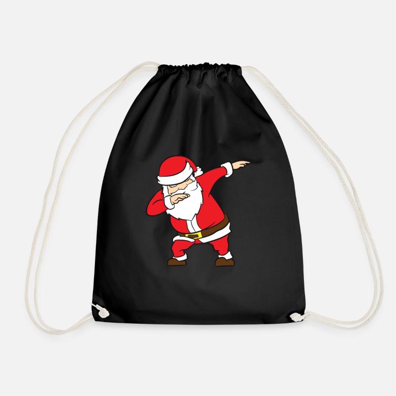 Weihnachten Weihnachtsmann Dabbender - Turnbeutel - Schwarz