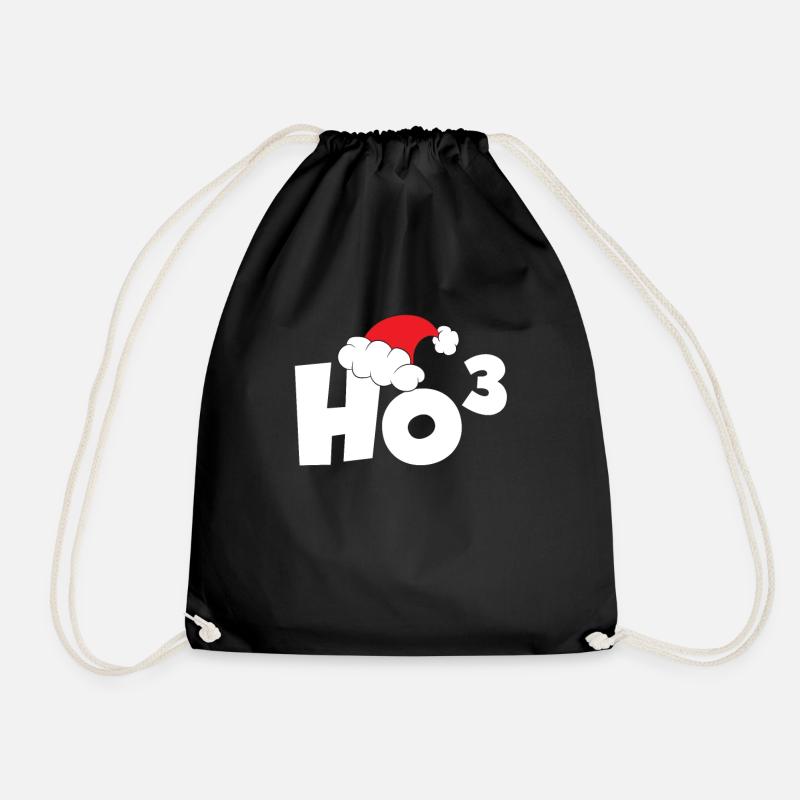 Funny Ho Cubed Christmas Math - Drawstring Bag - black