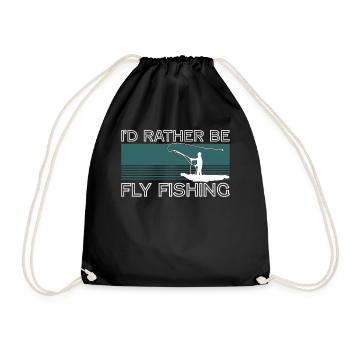Fly fishing angling Fly fishing - Drawstring Bag - black - Front