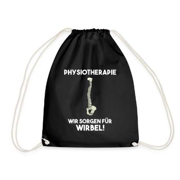 Physiotherapie Wir sorgen für Wirbel - Turnbeutel - Schwarz - Vorne