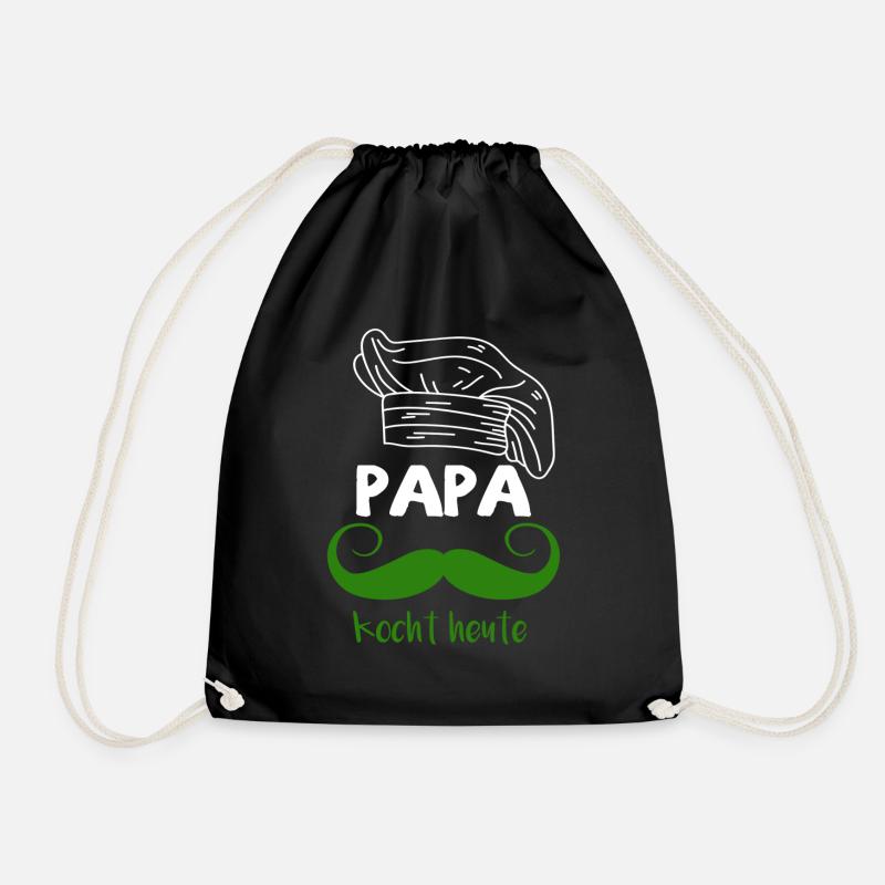 Papa Vatertag Koch Kochen Backen Grillen Geschenk - Turnbeutel - Schwarz