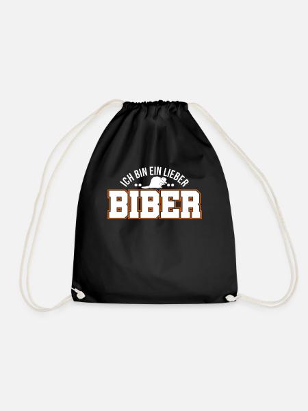 Baumstamm Nagetier Castoridae Biber Geschenk - Turnbeutel - Schwarz