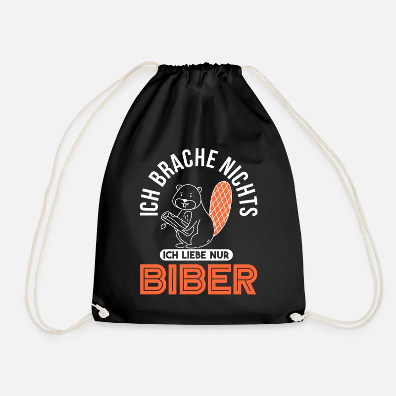 Biber Tier Nagetier Castoridae Geschenk - Turnbeutel - Schwarz