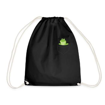 Frosch in der Tasche Liebe Frösche - Turnbeutel - Schwarz - Vorne