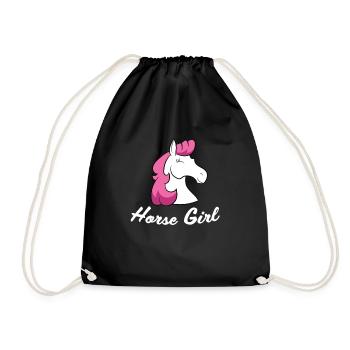 Équitation Fille femmes cheval femelle fille - Sac de sport léger - noir - Devant