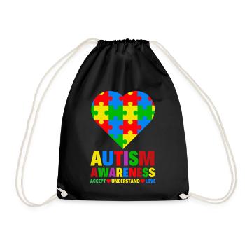 Autism Awareness - Drawstring Bag - black - Front
